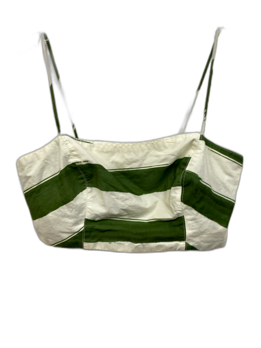 Love, Dress Size Large Green & White Spaghetti Strap Striped Cropped Skirt Set Green & White / Large