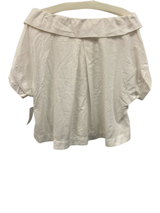 Sea New York Size M / 10 White Cotton Off Shoulder Short Sleeve Button Front Top White / M / 10