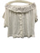 Sea New York Size M / 10 White Cotton Off Shoulder Short Sleeve Button Front Top White / M / 10