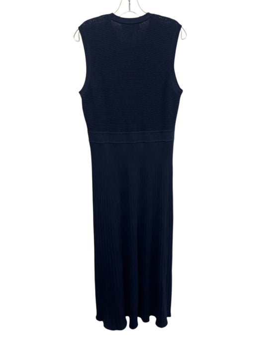 Pomander Place Size L Navy Blue Polyester Blend Knit Ribbed Sleeveless Dress Navy Blue / L