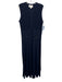Pomander Place Size L Navy Blue Polyester Blend Knit Ribbed Sleeveless Dress Navy Blue / L