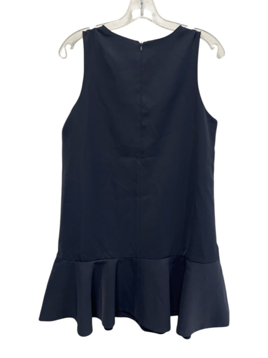 Pomander Place Size M Navy Blue Polyester Sleeveless V Neck Ruffle Hem Dress Navy Blue / M