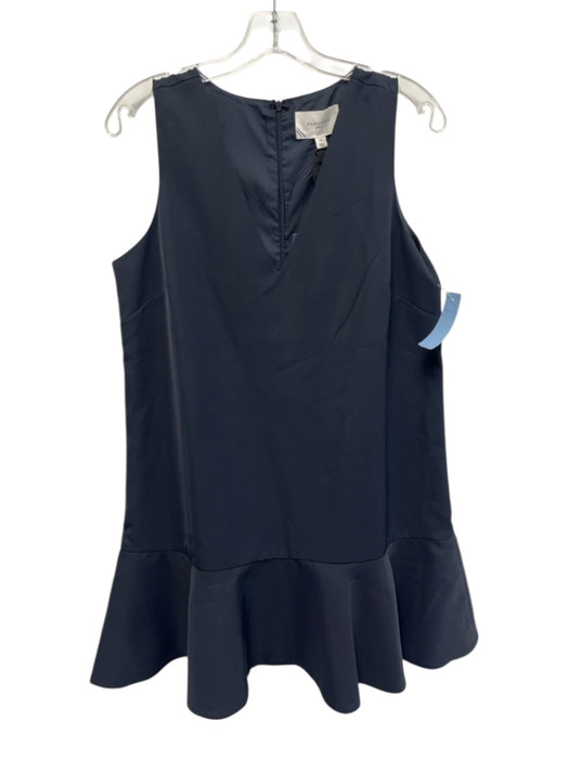 Pomander Place Size M Navy Blue Polyester Sleeveless V Neck Ruffle Hem Dress Navy Blue / M