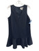 Pomander Place Size M Navy Blue Polyester Sleeveless V Neck Ruffle Hem Dress Navy Blue / M