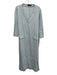 Pomander Place Size XL Light Blue Cotton Long Sleeve Check Pattern V Neck Dress Light Blue / XL