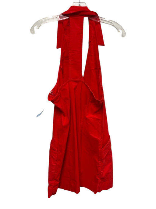 Maeve Size L Red Viscose Blend Sleeveless Large Pockets Button Up Mini Dress Red / L