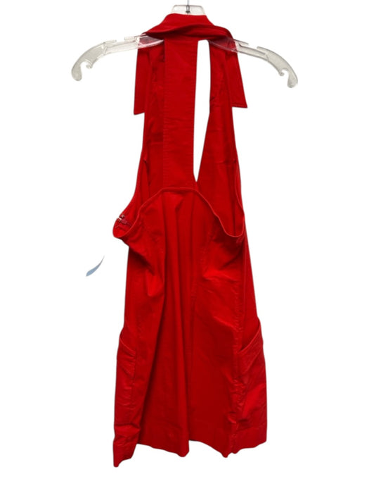 Maeve Size L Red Viscose Blend Sleeveless Large Pockets Button Up Mini Dress Red / L