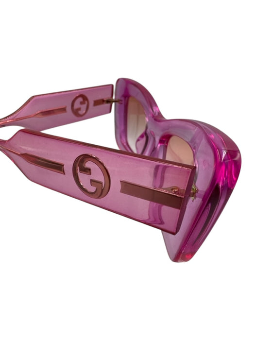Gucci Hot pink Acetate Cat Eye Chunky Clear Sunglasses Hot pink