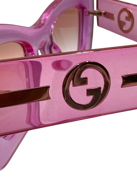 Gucci Hot pink Acetate Cat Eye Chunky Clear Sunglasses Hot pink