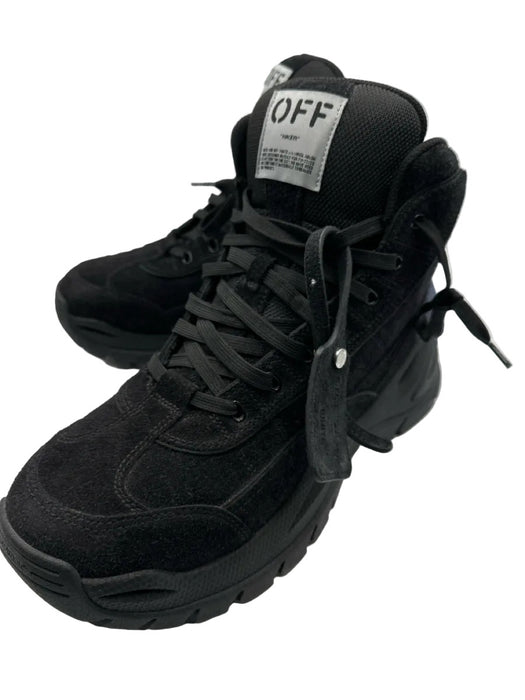 Off White Shoe Size 44 Like New Black Suede Solid Boot Men's Shoes