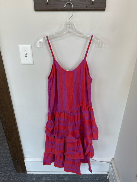 Cecilie Copenhagen Size XS purple & orange Cotton Spaghetti Strap Chevron Dress