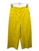 Tibi Size 4 Yellow Cotton High Rise hook & zip Straight Wide Cut Pants Yellow / 4