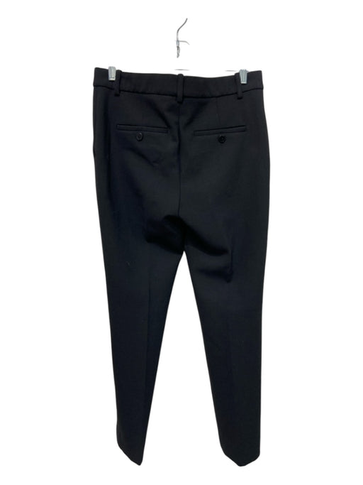 Theory Size 4 Black Polyester Hook & Zip Mid Rise Straight Trouser Pants Black / 4