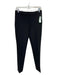 Theory Size 4 Black Polyester Hook & Zip Mid Rise Straight Trouser Pants Black / 4