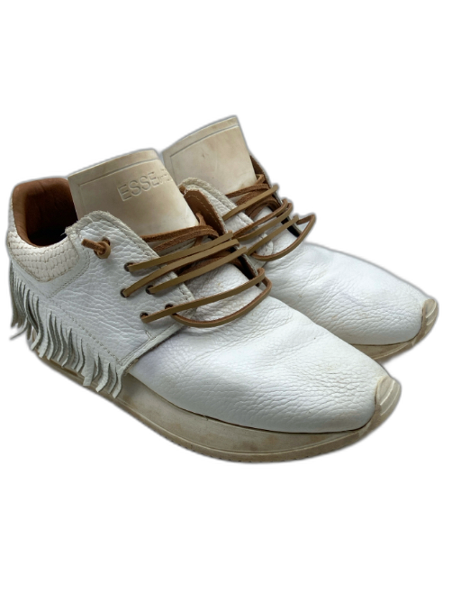 Esse Ut Esse Shoe Size 39 Cream & Brown Leather Fringe lace up Low Top Sneakers Cream & Brown / 39