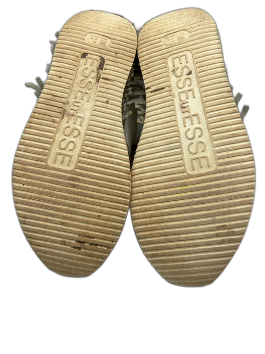 Esse Ut Esse Shoe Size 39 Cream & Brown Leather Fringe lace up Low Top Sneakers Cream & Brown / 39