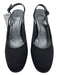 Stuart Weitzman Shoe Size 7 Black Leather & Textile round toe Slingback Pumps Black / 7
