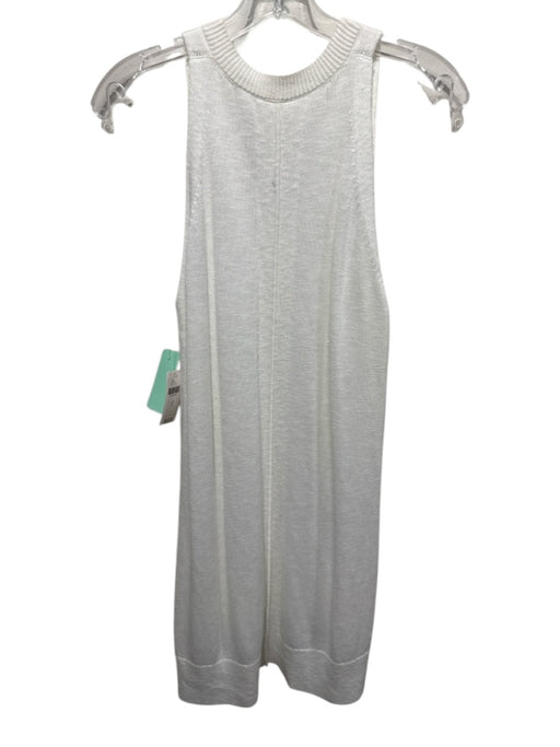 Anthropologie Size S White Rayon & Cotton Sleeveless V Neck Knit Dress White / S