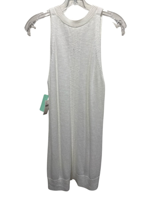 Anthropologie Size S White Rayon & Cotton Sleeveless V Neck Knit Dress White / S