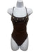 J Crew Size 4 Brown Recycled Polyamide One Piece Buttons Swimsuit Brown / 4