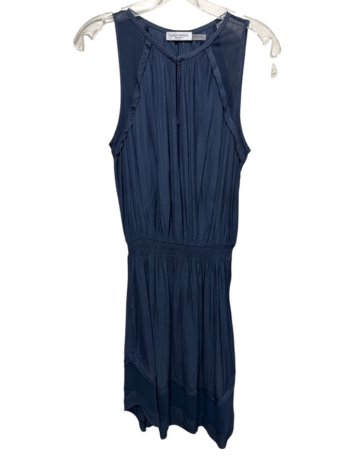 Ramy Brook Size S Slate Navy Polyester Sleeveless V Neck Elastic Waist Dress Slate Navy / S