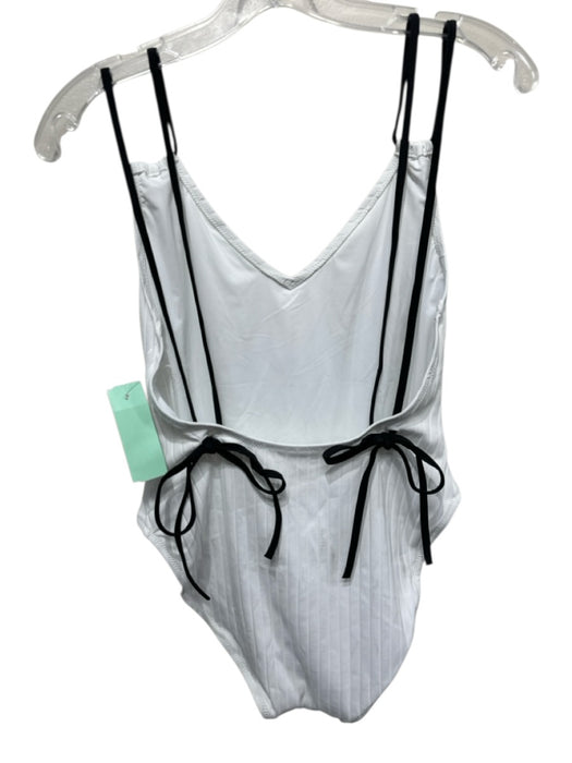 Solid & Striped Size M White & Black Polyamide & Spandex Sleeveless Swimsuit White & Black / M
