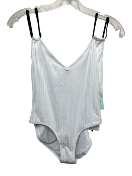 Solid & Striped Size M White & Black Polyamide & Spandex Sleeveless Swimsuit White & Black / M