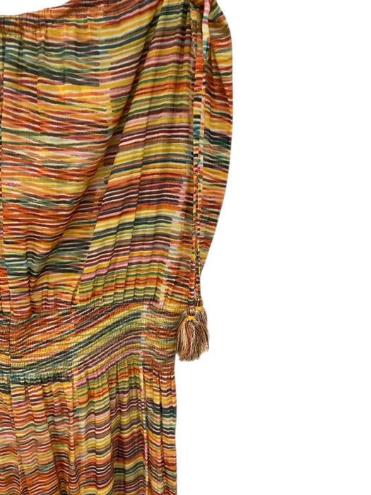 Calypso St. Barth Size Medium Orange, Green, Pink Polyester Strapless Midi Dress Orange, Green, Pink / Medium