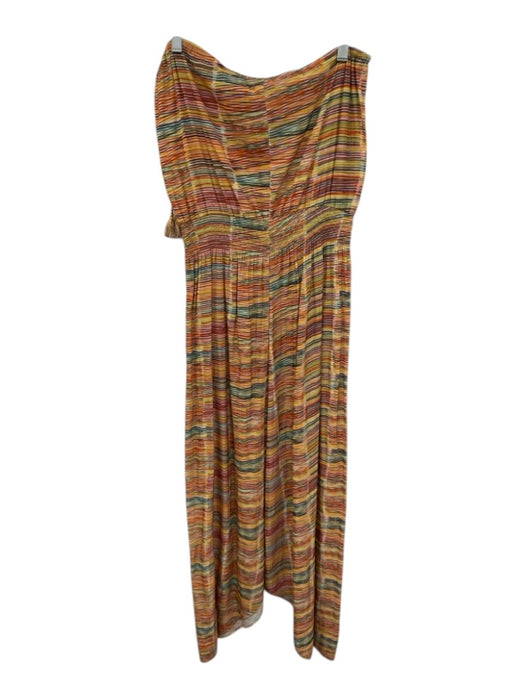Calypso St. Barth Size Medium Orange, Green, Pink Polyester Strapless Midi Dress Orange, Green, Pink / Medium