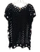 Seafolly Size One Size Black Cotton Cap Sleeve Crochet Circles Coverup swimwear Black / One Size