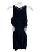Maniere De Voir Size 2 Black Cotton & Polyester Sheer Detail Ribbed Velvet Dress Black / 2