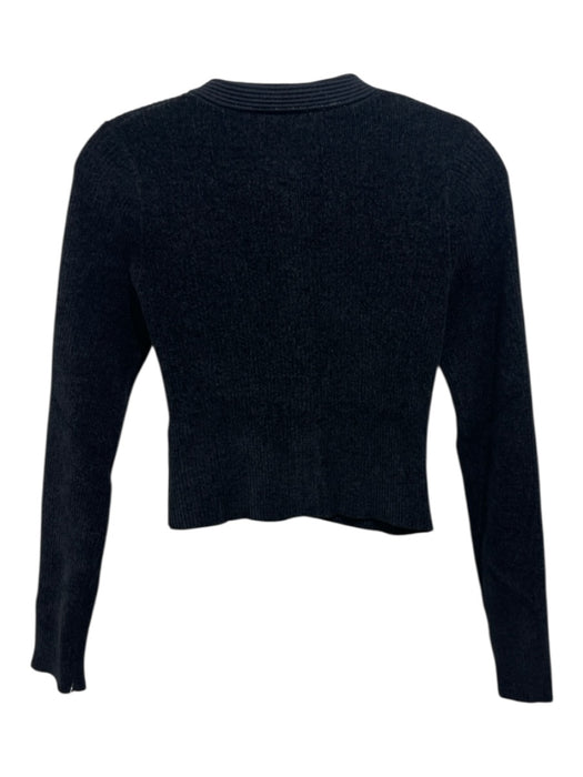 MNG Size XS Black Polyester & Polyamide Chenille Rib Knit Long Sleeve Top Black / XS