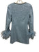 Self Portrait Size 2 Light Blue & Silver Polyester Long Sleeve Sequin Dress Light Blue & Silver / 2
