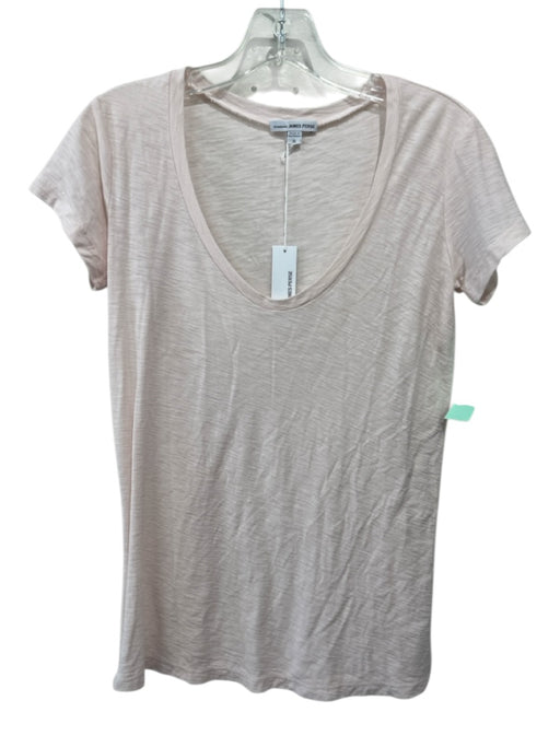 Standard James Perse Size 0 Pink Cotton & Modal Short Sleeve Scoop Neck Top Pink / 0