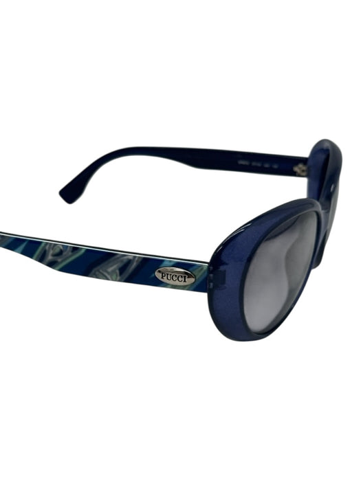 Emilio Pucci Blue & Multi Acetate Gem Print Case Inc. Sunglasses Blue & Multi