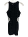 Maniere De Voir Size 2 Black Cotton Blend Ribbed Corduroy Mesh Panel Dress Black / 2