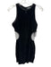 Maniere De Voir Size 2 Black Cotton Blend Ribbed Corduroy Mesh Panel Dress Black / 2