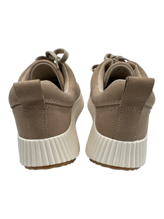 Dolce Vita Shoe Size 9 Beige Leather Upper Ribbed Sole Low Platform Sneakers Beige / 9