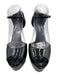 Le Silla Shoe Size 39 Black Leather Upper Patent Ankle Buckle Peep Toe Pumps Black / 39