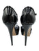 Le Silla Shoe Size 39 Black Leather Upper Patent Ankle Buckle Peep Toe Pumps Black / 39