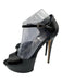 Le Silla Shoe Size 39 Black Leather Upper Patent Ankle Buckle Peep Toe Pumps Black / 39