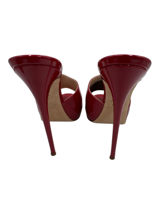 Giuseppe Zanotti Shoe Size 39 Red Leather Upper Patent Mule Low Platform Pumps Red / 39