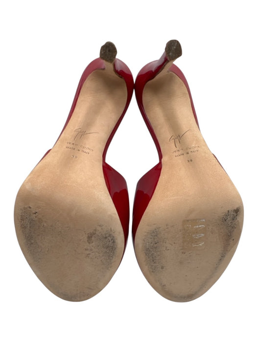 Giuseppe Zanotti Shoe Size 39 Red Leather Upper Patent Mule Low Platform Pumps Red / 39