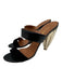 Malone Souliers Shoe Size 40 Black & Gold Leather Upper Two Strap Mule Sandals Black & Gold / 40