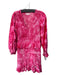 Loveshackfancy Size XS Pink Viscose Velvet V Neck Long Sleeve Smocked Dress Pink / XS