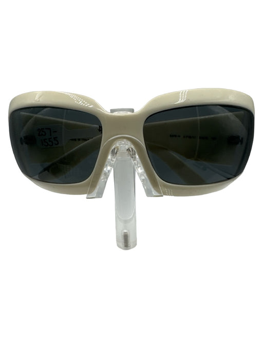 Chanel Ivory Acetate Mother of Pearl Logo Squared Shape Sunglasses Ivory