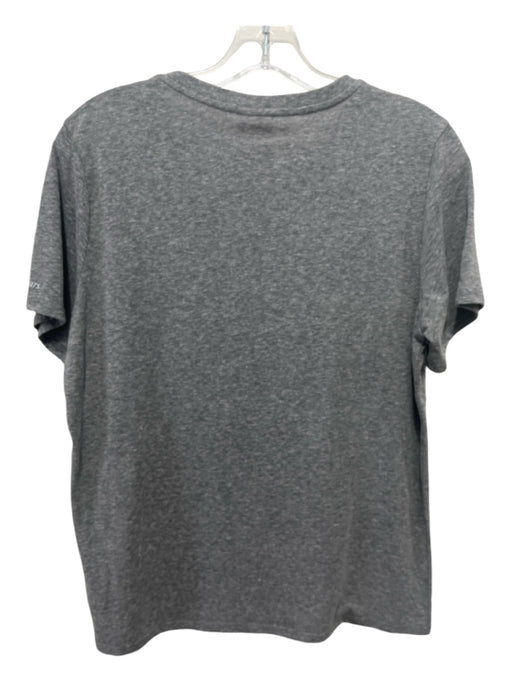 5a7 Cinq a Sept Size L Gray & White Cotton Round Neck Short Sleeve Burnout Top Gray & White / L