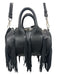 Alexander Wang Black Pebbled Leather Finland Fox Fur Zip Close 2 handles Bag Black / M