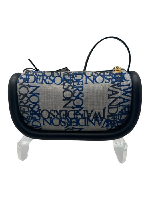 JW Anderson Blue, Gray & Black Canvas Leather trim Zip Close Rectangle Bag Blue, Gray & Black / S