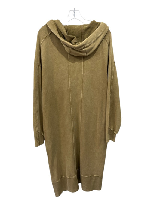 FP Movement Size S Tan Brown Cotton Midi Side Zip Hood Long Sleeve Dress Tan Brown / S